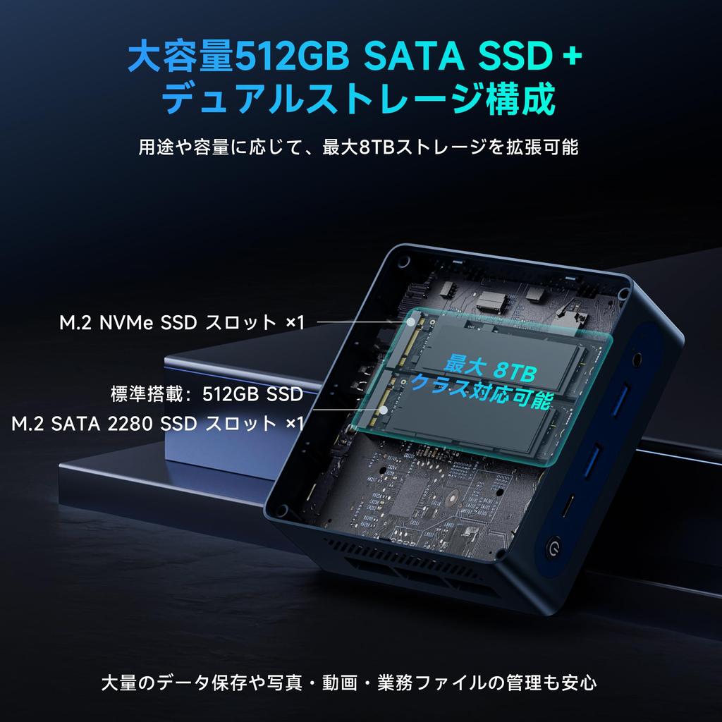 PC Latest 12th Generation N95 Low Power Consumption Faster than Mini PC N95 15W Max 12GB LPDDR5 512GB SSD Small PC 8TB Expandable Screen Output Small