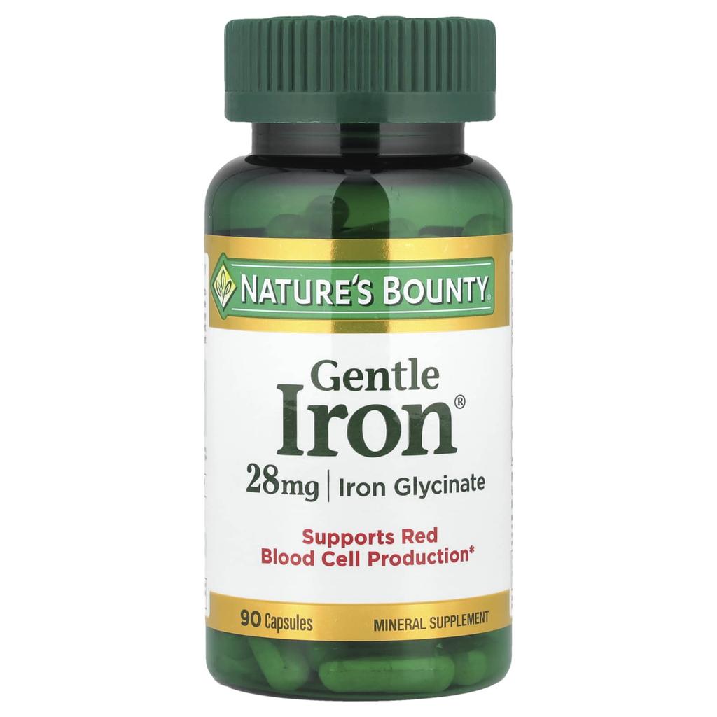 Nature's Bounty Gentle Iron, 28 Mg, 90 Tablets