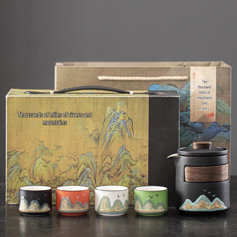 Lenor Mountains & Rivers Coarse Pottery Tea Set