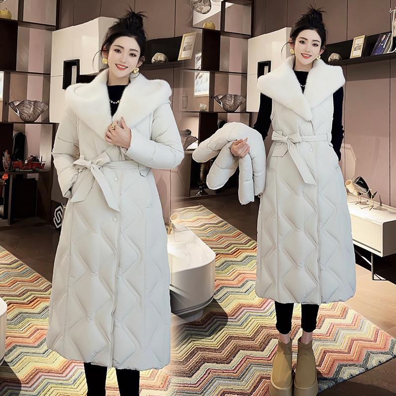 Removable sleeves cotton-padded clothes for women's winter new medium and long cotton-padded clothes, vest jackets, loose large-size cotton-padded ja