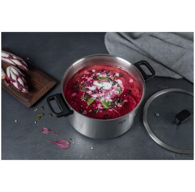 KUHN RIKON Cooking Pan LOCARNO 24 Cm 6.0 Liters with Glass Lid