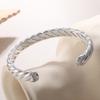 Bracelet Ouvert Torsion Texturé Mode Bracelet Diamant Plaqué Or Acier Inoxydable Bijoux