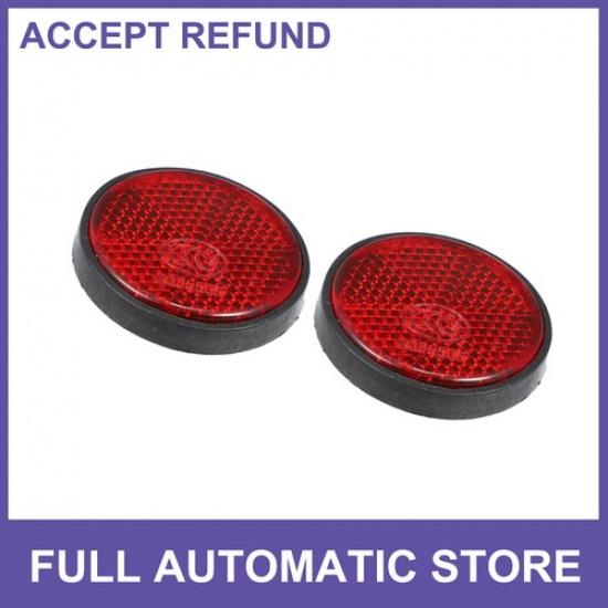 2pcs M6x1.0 Red Screw Mount Reflective Warning Reflector for Motorcycle Bike
