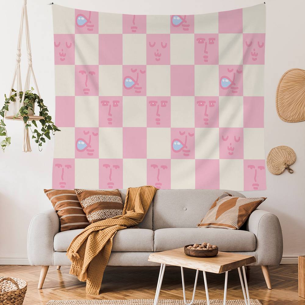 

My FFriend Pink Rabbit Funny DIY Wall Tapestry Hanging Tarot Hippie Wall Rugs Dorm INS Home Decor 74x94cm(29x37in)