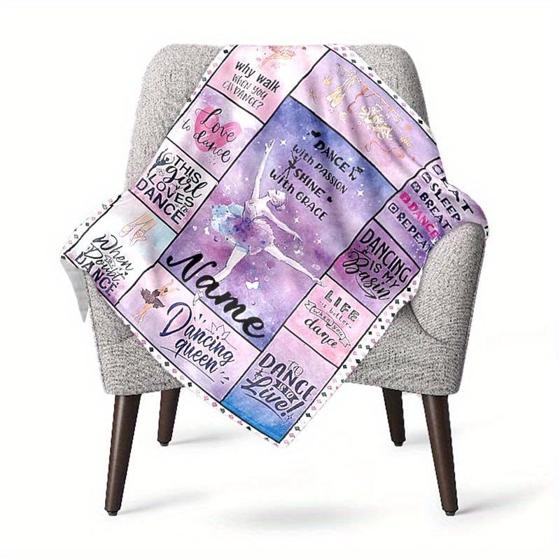 Black Dance Style Customize Your Name Blanket Used For Chair Office Sofa Bed Camping Soft And Warm Giving Friends And Relatives Birthday Graduation
