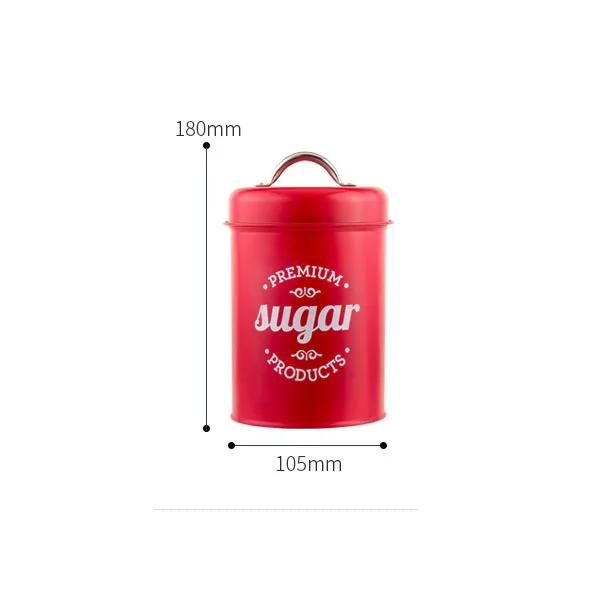 1.2L Storage Canister Jars for Tea Coffee Sugar, Vintage Metal Kitchen Food Storage Container Sealed Cookie Cans Kitchen Supply