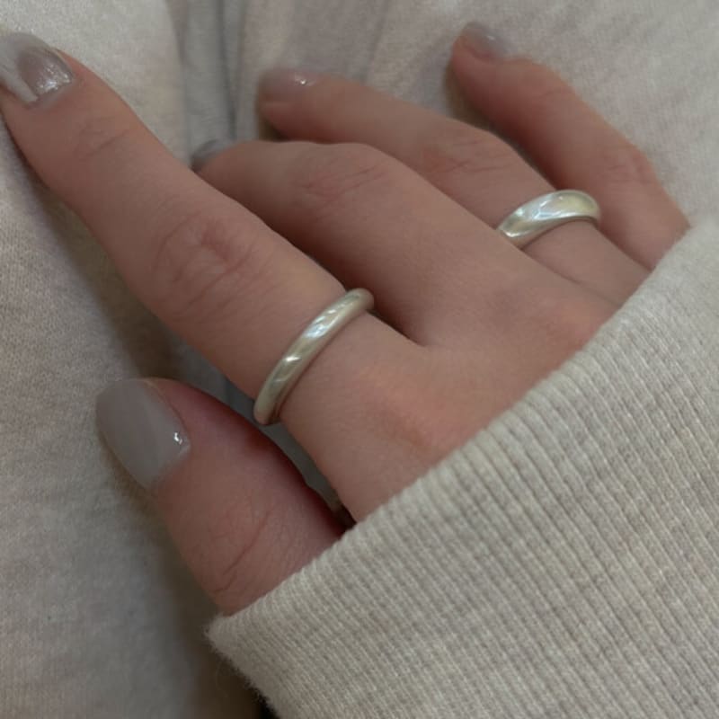 BettyU 925silver 5mm matte engagement ring