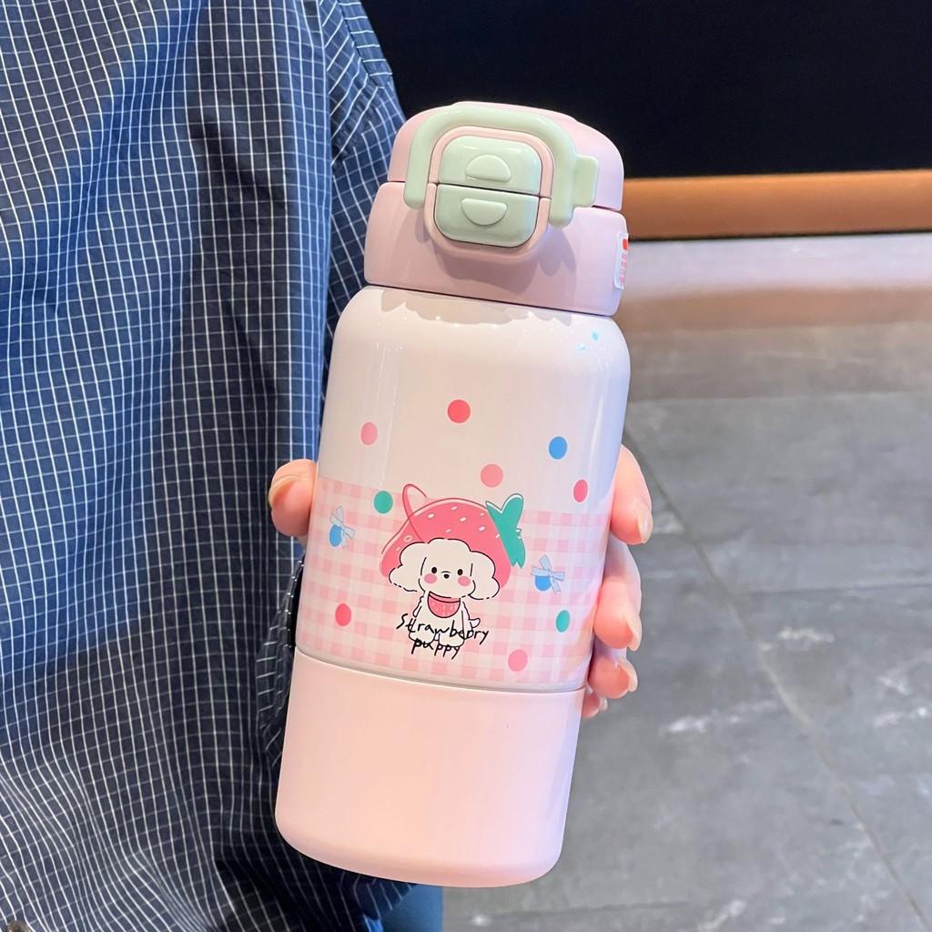 Maltese And Pochacco Insulated Kids Water Bottle With Large Capacity Daily For