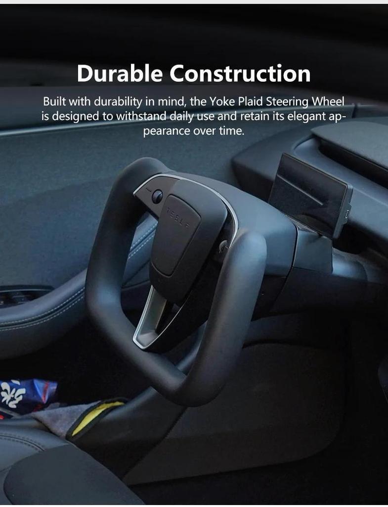 Handle For Tesla Model 3 Highland 2026 Yoke Steering Wheel Alcantara/Nappa Leather Car Racing Model 3 Highland 2024 2025