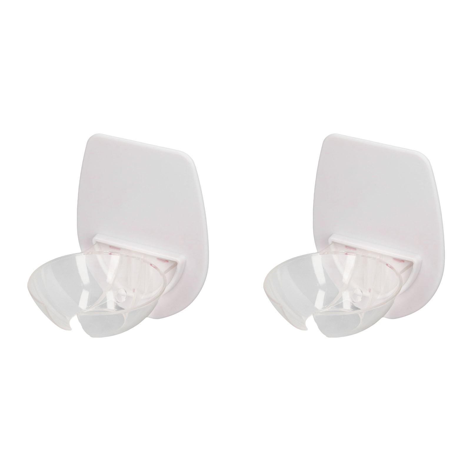 

2Pcs Shower Wine Holder Transparent Plastic Simple Compact Easy Mounting Wine Glass Holder for Bathtub Bathroom