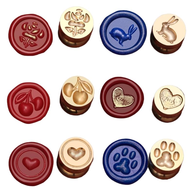 6Pcs Christmas Themed Stamp Head for Wedding Invitations Christmas Card Envelope Decoration Embossed Sealing Stamp