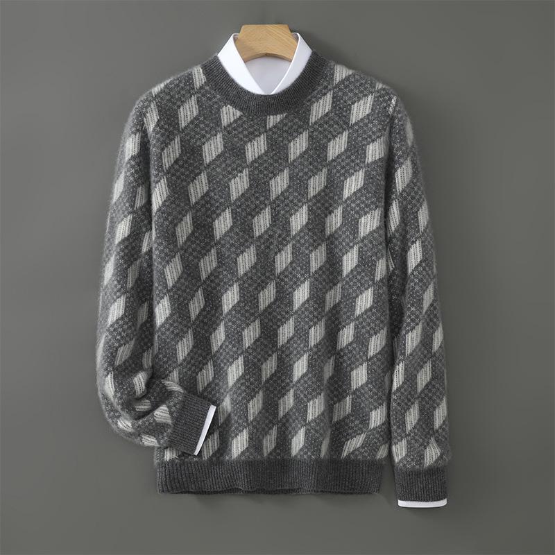 2025 Men's Autumn/Winter 100% Wool Jacquard Knit Sweater