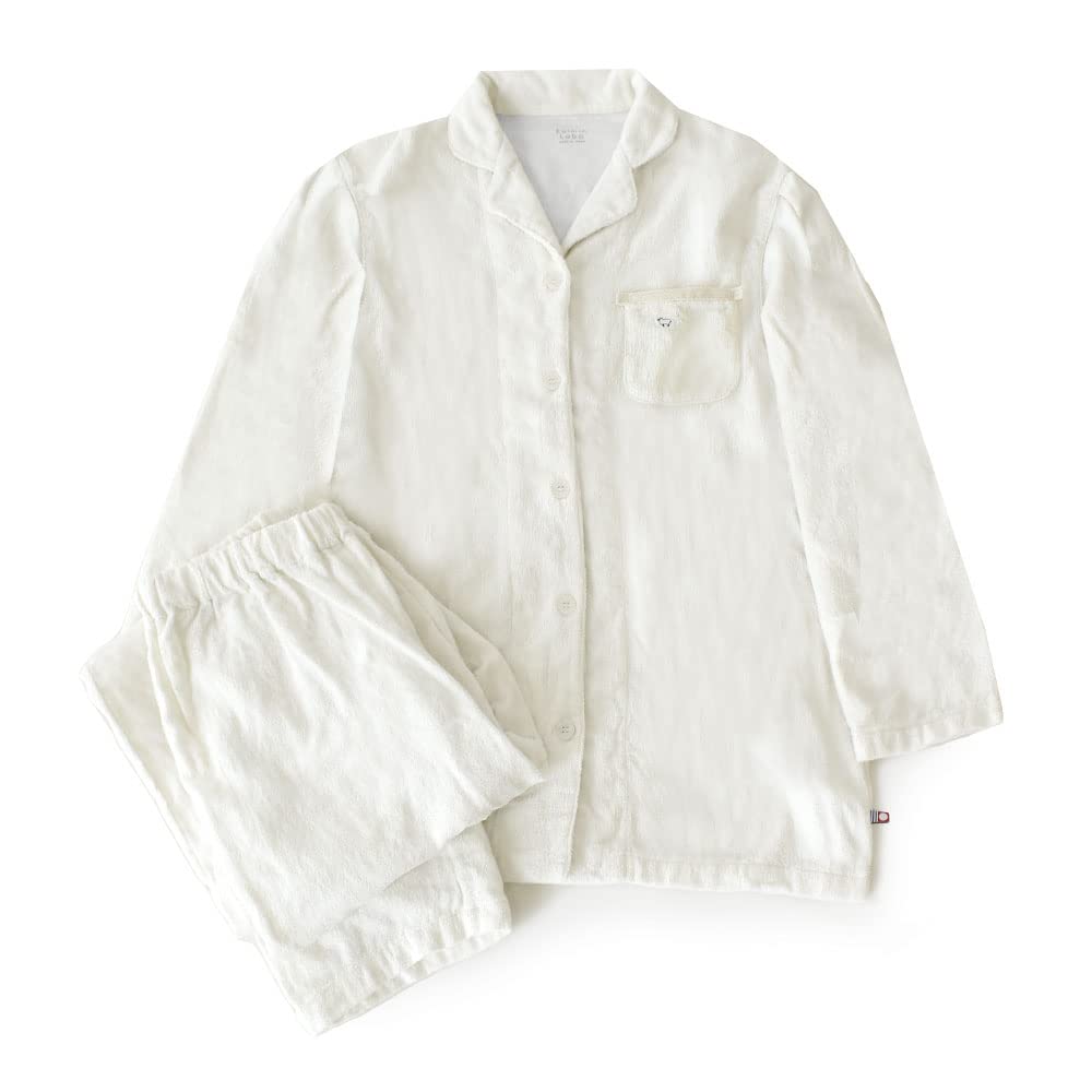 

Пижамный комплект из ткани Имабари Каимин Лаб Юката с длинными рукавами и размером однотонный, сделано в сертифицировано номером сертификации полотенца Имабари махровый белый