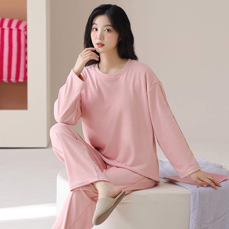 

Бархатный женский пижамный комплект с длинным рукавом для осени/зимы 2024 - Носите дома или на улице M