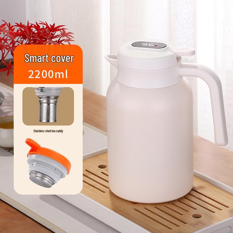 Insulated 1500ML Tea Pot with Divider, Slow Brew Kettle, Large Capacity Thermos for Home
