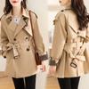 Women's Short Trench Coat: Early Autumn Slim-Fit, High-Sense British Style with Waist Emphasis