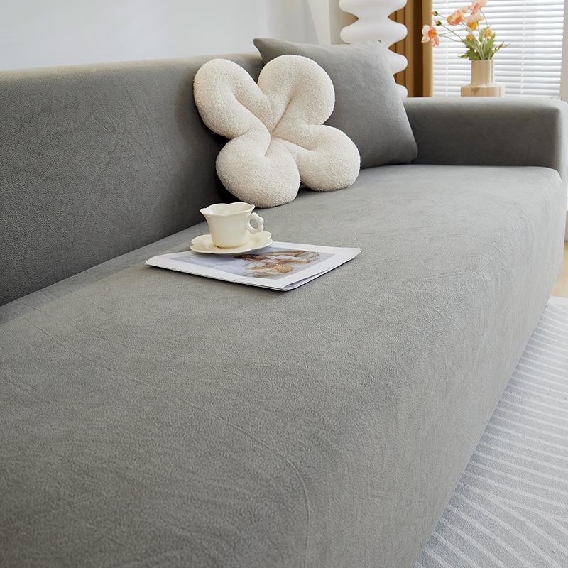 Cream Wind Thick Fleece Sofa Cover Winter Seat Cushion All-Inclusive Universal Cover