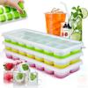 14 Grid Ice Cube Square Ice Cube Mold with Lid  Silicone Ice Cube Soft Bottom  Easy To Demold Ice cube ice grid film equipment