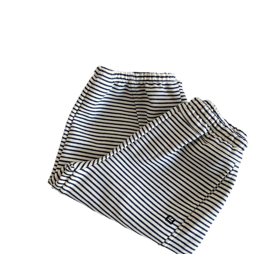 Children'S Pants Autumn New Korean Version Of Boys And Girls Striped Embroidered Loose Sweatpants Medium And Children'S Trousers