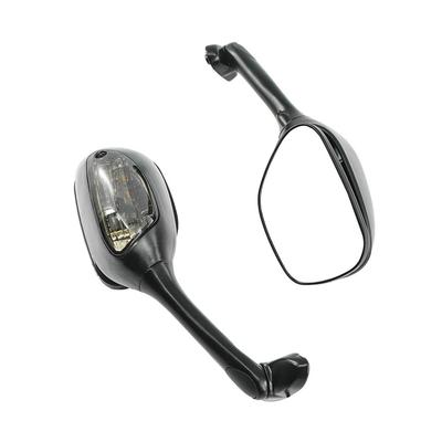Fit Motorcycle Mirror GSX-R 600 750 2006-2015 GSX-R1000 2001-2015 With Motorcycle Rearview Mirror Turn Signal Light (Smoke)