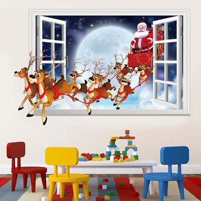 Christmas Wall Stickers Visual Effect Gifts Living Room Wall Decoration Stickers Wallpaper