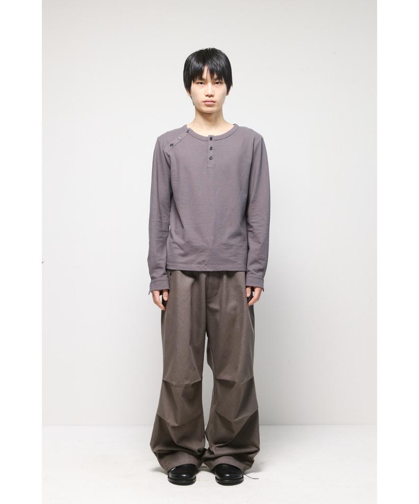 Haechinglum Triple Henley Neck Tee Rose Gray
