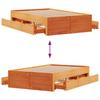 Solid Wood Bed without Mattress with Drawers 120 x 200 cm