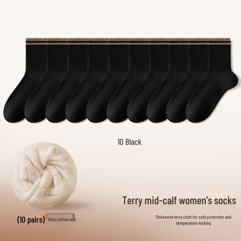 

Yalu Women s Mid-Tube Striped Cotton Socks One Size