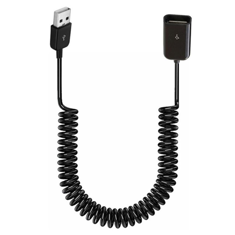USB2.0 Male To Female Spring Coiled Telescopic Extension Cable for Various USB Devices
