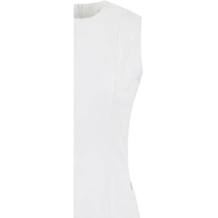 J.Lindeberg Round Neck Zipper Solid Color Short Sleeveless Dress Women dresses White GWSD07955-0000