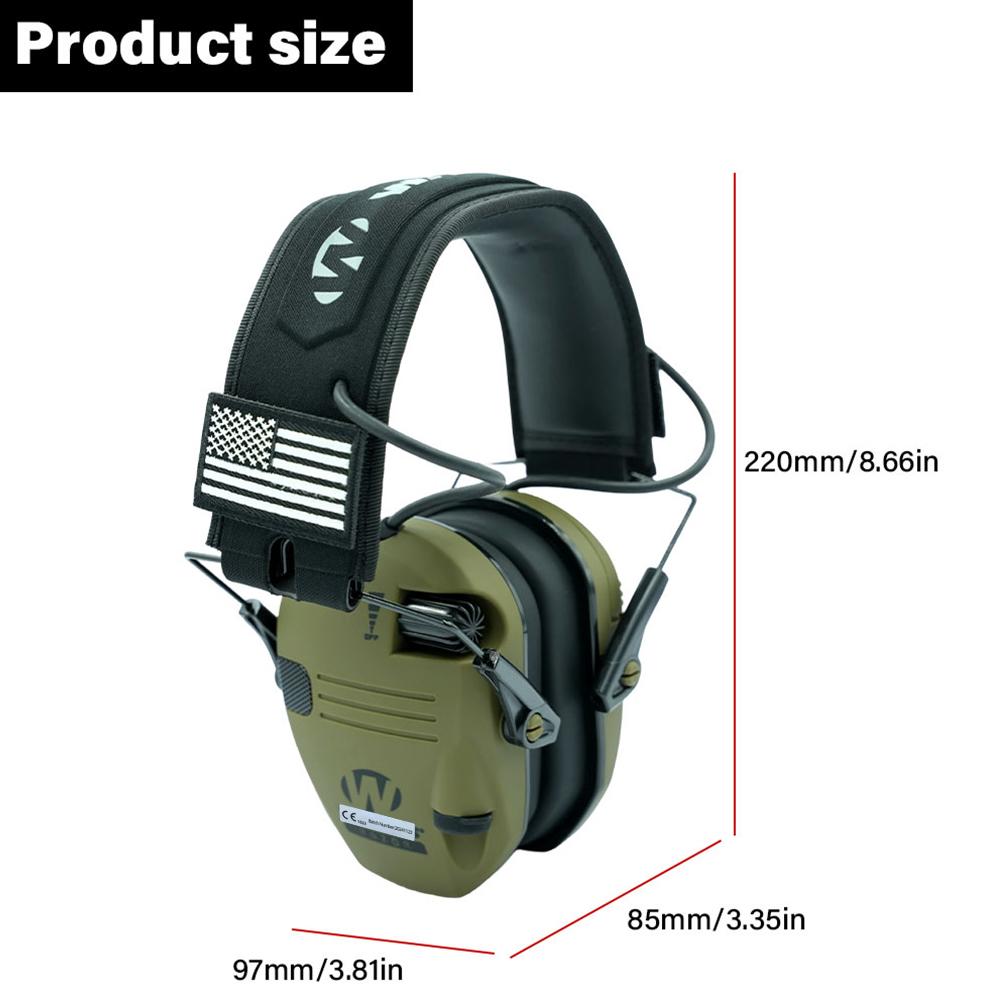 Protective earmug,ultra-thin electronic foldable storage hearing protective earmug,battery powered(battery not included) hunting