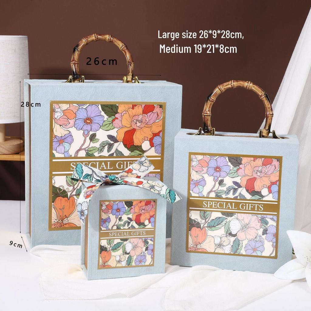 Bamboo Handbag Bridesmaid Gift Box - Wedding Favor & Candy Box