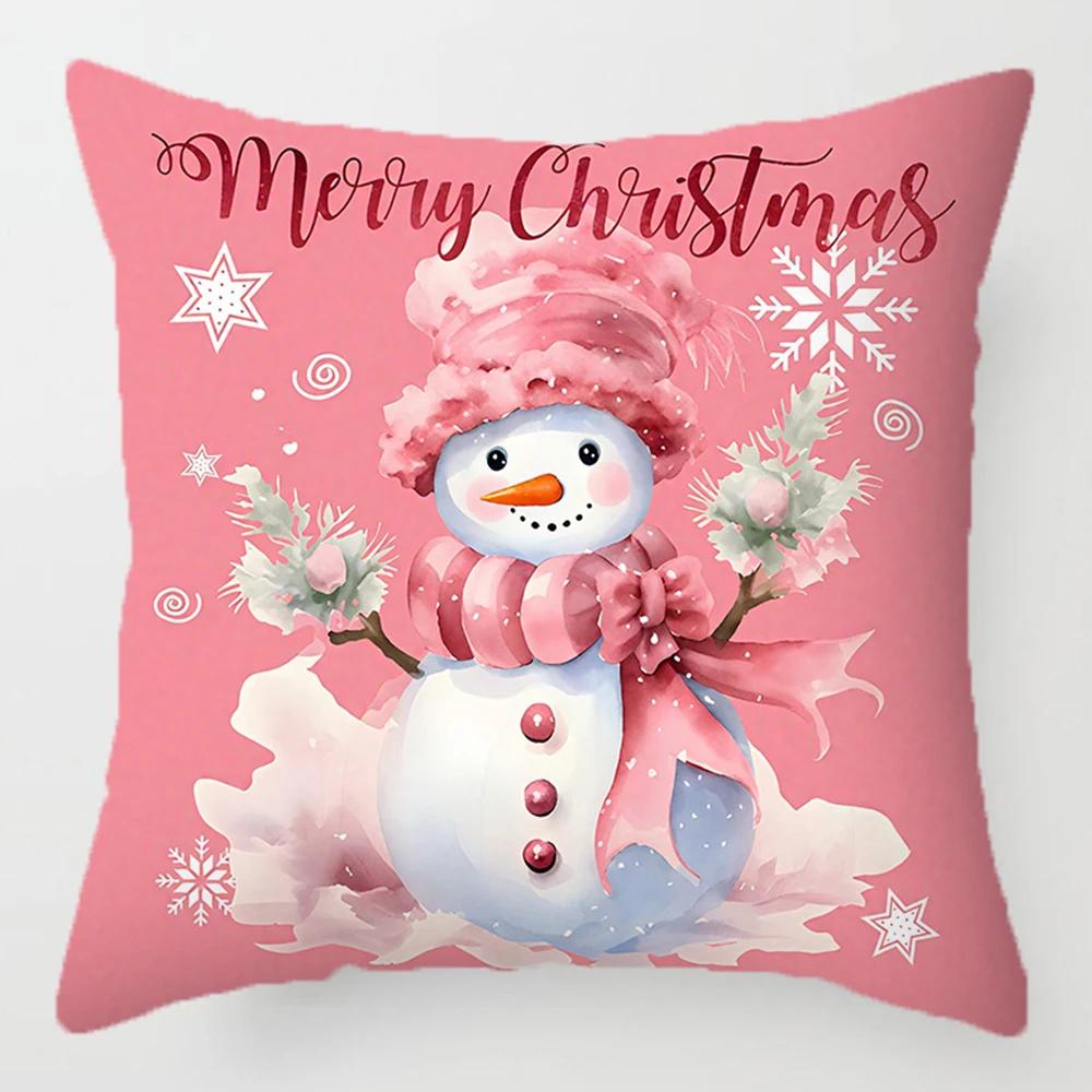 Runtow 45x45cm Christmas Throw Pillow Cover Merry Christmas Decor for Home Xmas Navidad 2025 Santa Claus Gifts New Year 2026