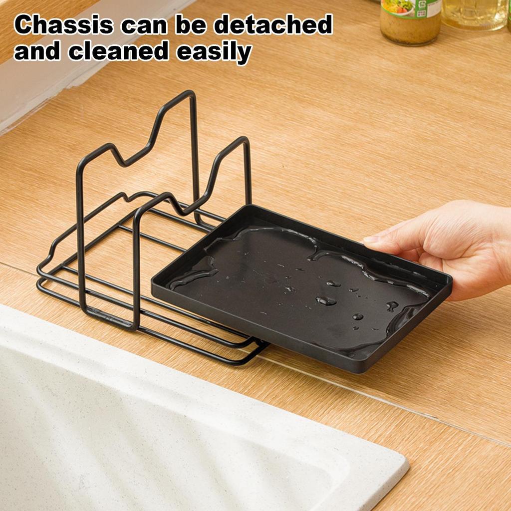 19x15.8x13cm Pan Lid Organizer Cutting Boards Rack Rustproof Stand Holder Pot Lid Organization Shelves for Dishes Home Cookware