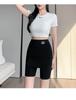 Nylon Ice Silk Women's Safety Pants: Seamless, Breathable Summer Base Layer with Crotch Gusset - Anti-Exposure, Tight-Fitting, Five-Point Cover-up.