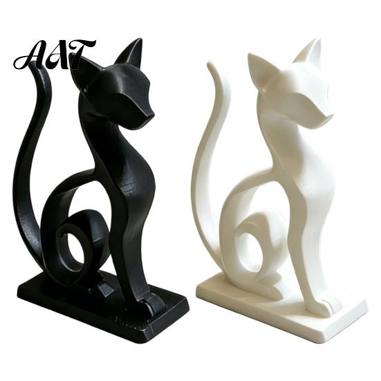 Detailed Home Interior Decor Minimalist 3D Printed Cat Figurine, Decorative Animal Statue Ornament, Creative Unique Pla Figurines Small Desktop