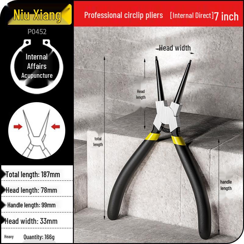Industriequalität Gelb Doppelnutzungs-Sprengringzangenset für Innen- und Außensicherungsringe
