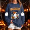 Women's Fashion Casual Halloween Print Neck Pullover Sweatshirt