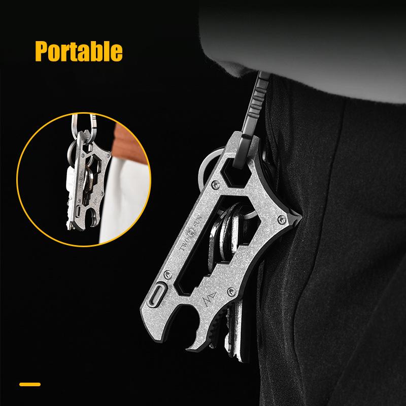 9in1 Multifunction Titanium Alloy SK5 Knife Crowbar Screwdriver Bottle Opener Outdoor Camping Riding Wrench EDC Window Breaker