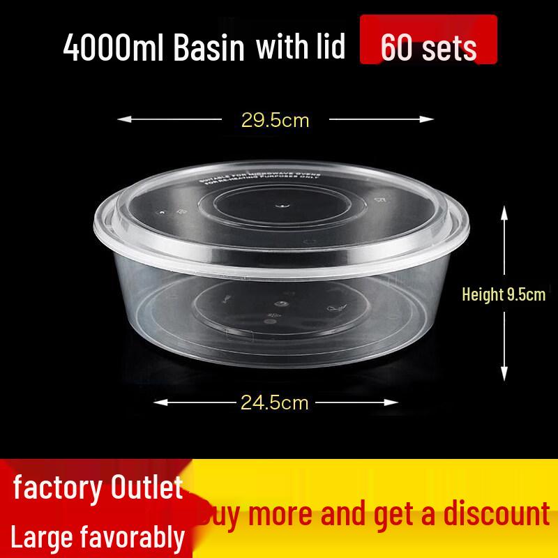 Small Round Disposable Plastic Food Container with Lid