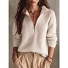 Women S Knit Half Zip Casual Solid Long Sleeve Sweater