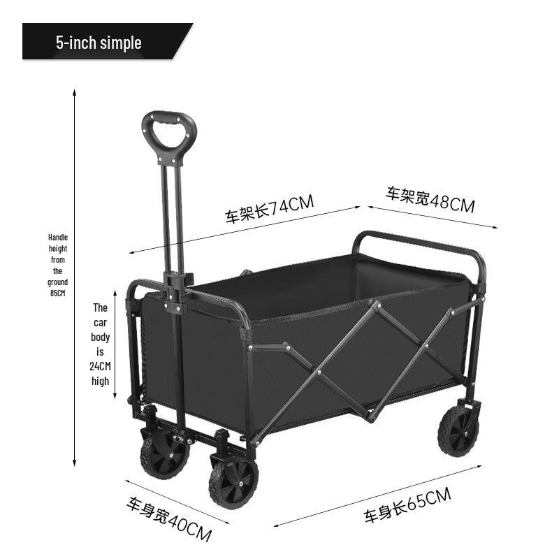 Detachable Folding Camp Cart: Portable Outdoor RV Trolley for Camping, Picnics, and Small Pull Cart.