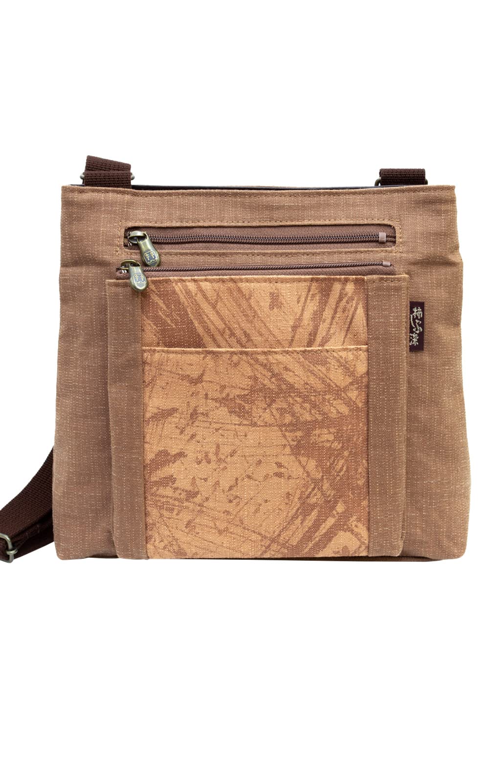 

создать Женская сумка через плечо Kiki, Легкая, Crossbody, Сделано в Японии, В стиле кимоно, Окрашена хурмовым танином, Сумка через плечо с несколькими