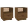 VidaXL Bedside Tables 2pcs Honey Brown 40x34x45cm Solid Pine Wood 818302