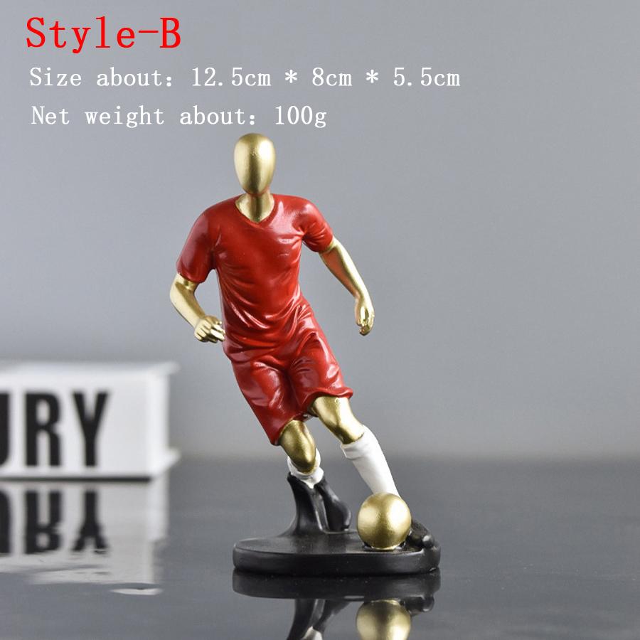 Funny Football Sport Lover Soccer Fans Kick The Ball Style Action Figure Statues Home Ornament Sculpture Desk Decor Figurine Toy