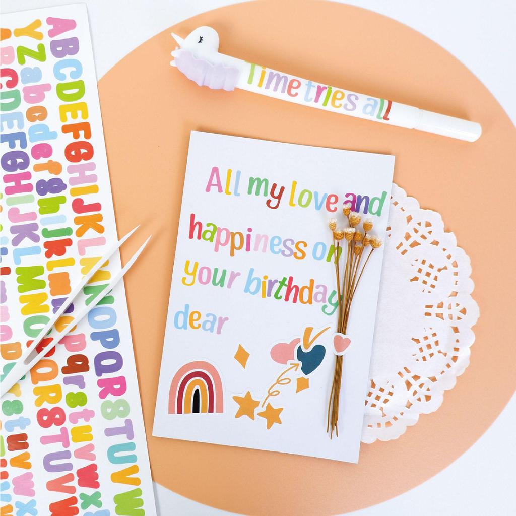Mini Colorful Waterproof Letter Stickers for Journal DIY Decoration