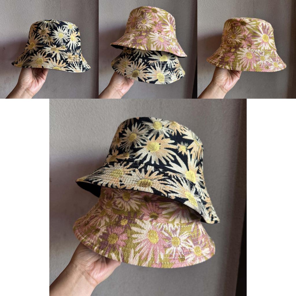 Sunflower Denim Bucket Hat With Wide Brim For College Style And Sun Protection