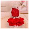 Pet Autumn/Winter Christmas Dress Pet Princess Dress Wedding Dress Yorkshire New Year Teddy Coat Dog Clothes for Small Dogs