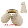 Neutral Top Straw Hat Sun Protection Cap With Butterfly Knot For Travel Beach