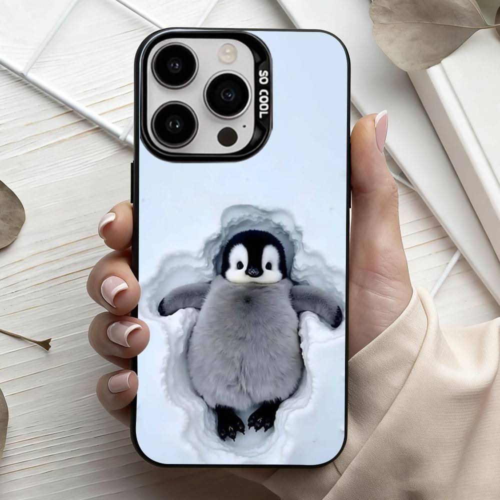 Animal P-Pingu Penguin Phone Case For iPhone17,16,15,14,13,12,11 Plus,Pro Max Black Candy silver phone case